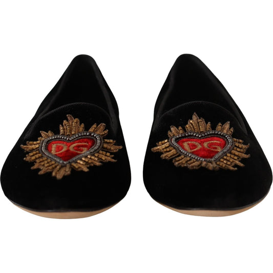 Dolce & Gabbana Elegant Patent Leather Flat Shoes Dolce & Gabbana Black