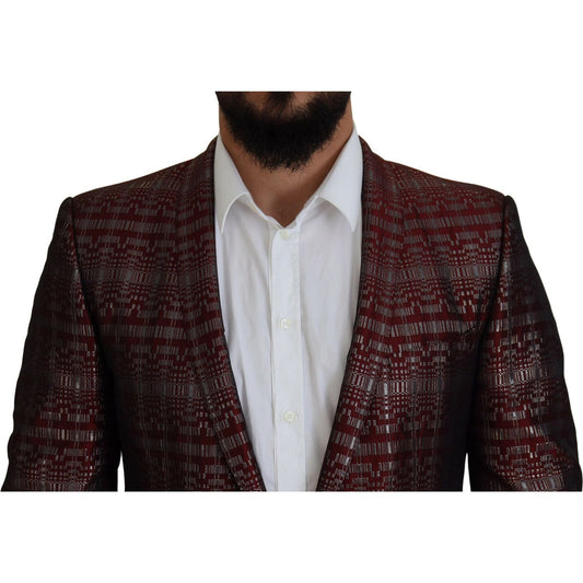 Dolce & Gabbana Bordeaux Silver GOLD Slim Fit Suit KOS2170- 50