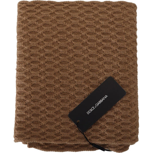 Dolce & Gabbana Elegant Dark Brown Knitted Scarf Dolce & Gabbana Dark Olive Green