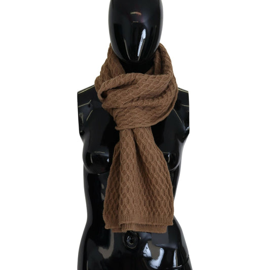Dolce & Gabbana Elegant Dark Brown Knitted Scarf Dolce & Gabbana Black