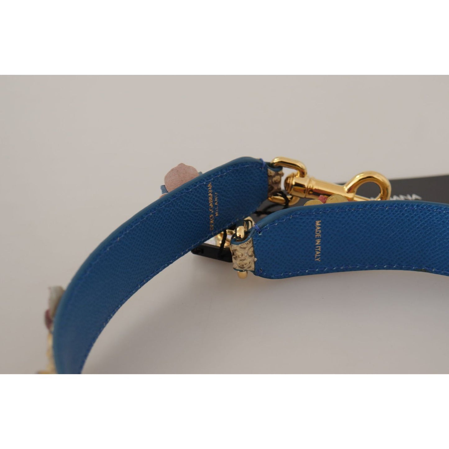 Dolce & Gabbana Beige Python Leather Floral Studded Shoulder Strap Dolce & Gabbana