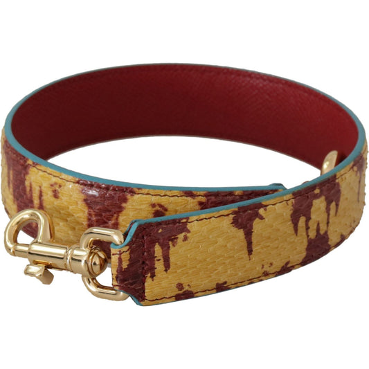 Dolce & Gabbana Yellow Red Leather Gold Tone Shoulder Strap Dolce & Gabbana