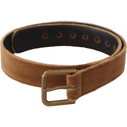 Dolce & Gabbana Elegant Engraved Buckle Leather Belt Dolce & Gabbana Saddle Brown