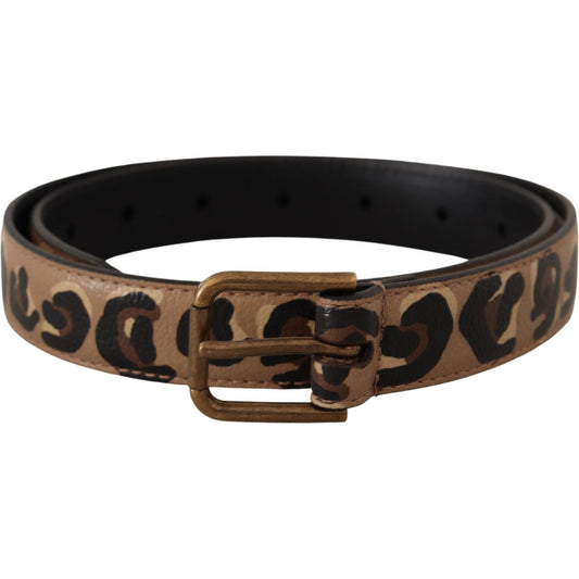 Dolce & Gabbana Elegant Leather Engraved Buckle Belt Dolce & Gabbana Black