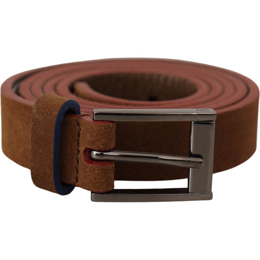 Dolce & Gabbana Chic Suede Belt with Logo Engraved Buckle Dolce & Gabbana Dark Slate Gray