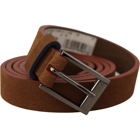 Dolce & Gabbana Chic Suede Belt with Logo Engraved Buckle Dolce & Gabbana Dark Slate Gray
