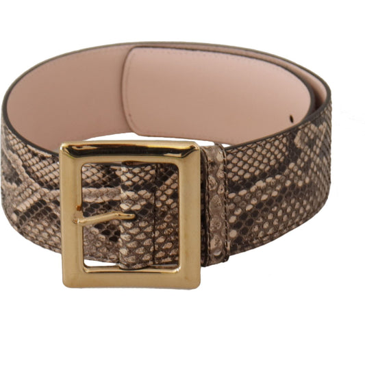 Dolce & Gabbana Elegant Leather Belt with Logo Buckle Dolce & Gabbana Rosy Brown