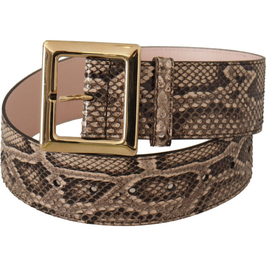 Dolce & Gabbana Elegant Leather Belt with Logo Buckle Dolce & Gabbana Dim Gray
