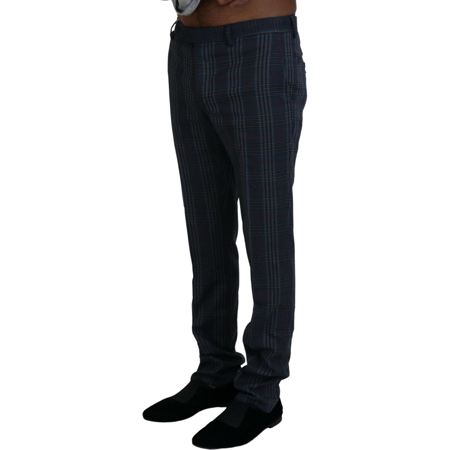 BENCIVENGA Gray Pure Wool Men Checkered Pants 1728,67345645728,BENCIVENGA,Clothing,Dress Pants - Pants - Clothing,Gray Patterned,IT46 | S,Jeans & Pants - Men - Clothing,Material: Pure Wool,Men,Men - Clothing,New with tags,Pants - Clothing