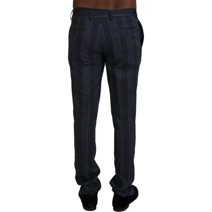 BENCIVENGA Gray Pure Wool Men Checkered Pants 1728,67345645728,BENCIVENGA,Clothing,Dress Pants - Pants - Clothing,Gray Patterned,IT46 | S,Jeans & Pants - Men - Clothing,Material: Pure Wool,Men,Men - Clothing,New with tags,Pants - Clothing