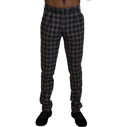 BENCIVENGA Gray Checkered Slim Fit Men Pants 1728,67345645728,BENCIVENGA,Clothing,Gray Patterned,IT46 | S,Jeans & Pants - Men - Clothing,Material: 80% Wool 20% Viscose,Men,Men - Clothing,New with tags,Pants - Clothing,Skinny Pants - Pants - Clothing