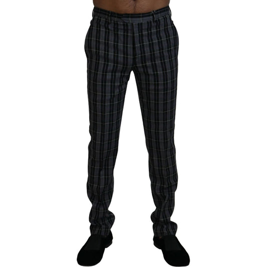 BENCIVENGA Gray Checkered Slim Fit Men Pants 1728,67345645728,BENCIVENGA,Clothing,Gray Patterned,IT46 | S,Jeans & Pants - Men - Clothing,Material: 100% Wool,Men,Men - Clothing,New with tags,Pants - Clothing,Skinny Pants - Pants - Clothing