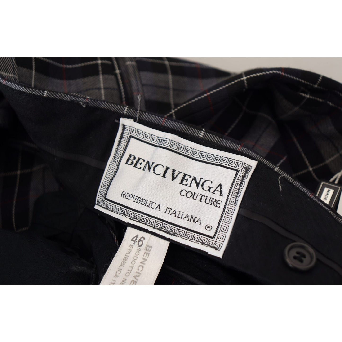 BENCIVENGA Gray Checkered Slim Fit Men Pants 1728,67345645728,BENCIVENGA,Clothing,Gray Patterned,IT46 | S,Jeans & Pants - Men - Clothing,Material: 100% Wool,Men,Men - Clothing,New with tags,Pants - Clothing,Skinny Pants - Pants - Clothing