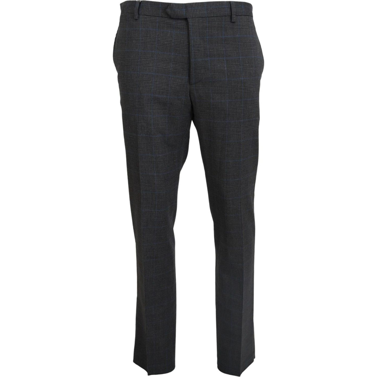 BENCIVENGA Gray Checkered Wool Dress Formal Pants 1728,67345645728,BENCIVENGA,Clothing,Dress Pants - Pants - Clothing,Gray Patterned,IT54 | XL,Jeans & Pants - Men - Clothing,Material: 100% Wool,Men,Men - Clothing,New with tags,Pants - Clothing