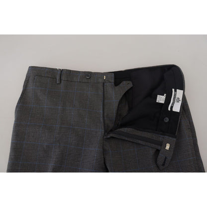 BENCIVENGA Gray Checkered Wool Dress Formal Pants 1728,67345645728,BENCIVENGA,Clothing,Dress Pants - Pants - Clothing,Gray Patterned,IT54 | XL,Jeans & Pants - Men - Clothing,Material: 100% Wool,Men,Men - Clothing,New with tags,Pants - Clothing