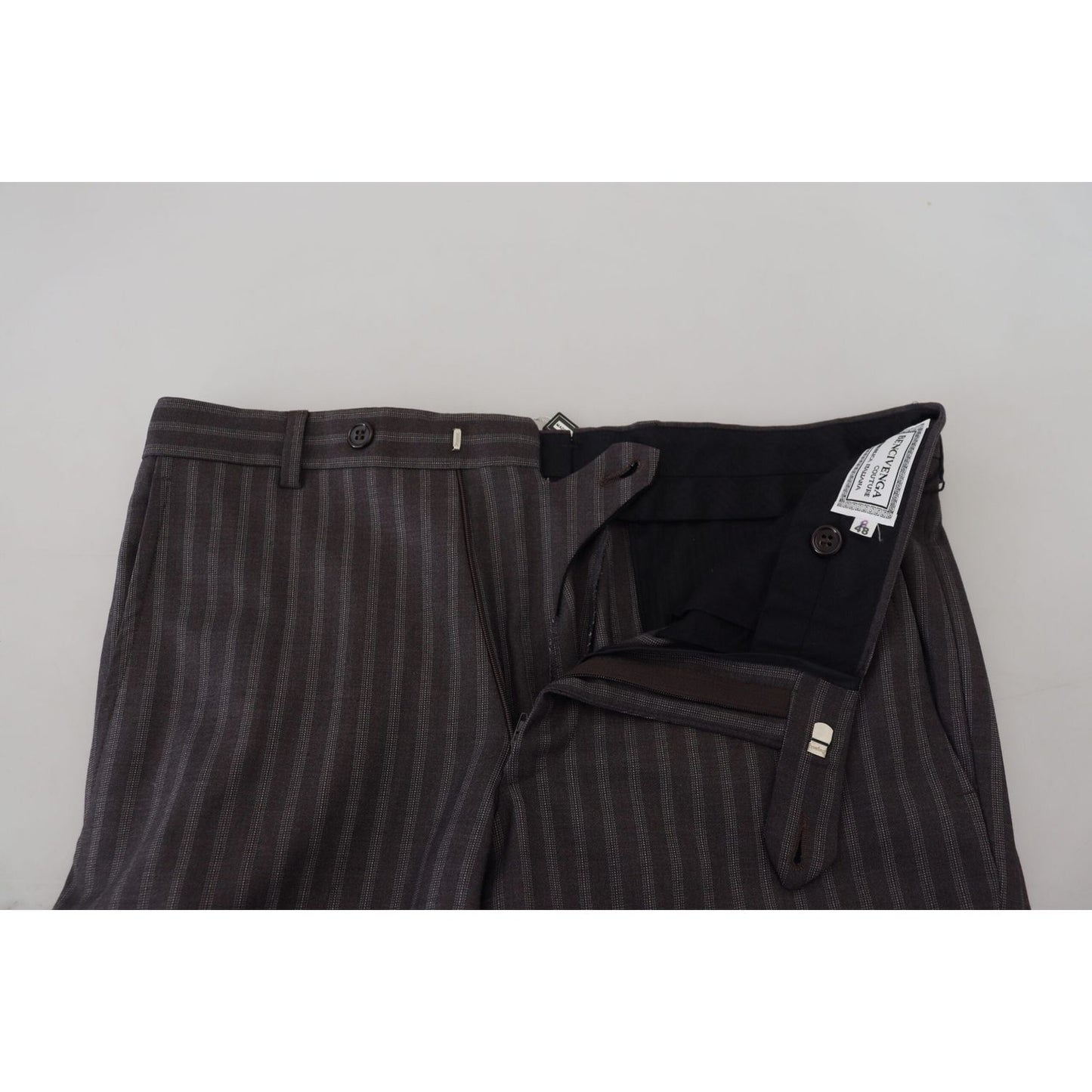 BENCIVENGA Brown Stripes Slim Fit Men Pants 1728,67345645728,BENCIVENGA,Brown,Clothing,IT48 | M,IT54 | XL,Jeans & Pants - Men - Clothing,Material: Cotton blend,Men,Men - Clothing,New with tags,Pants - Clothing,Skinny Pants - Pants - Clothing