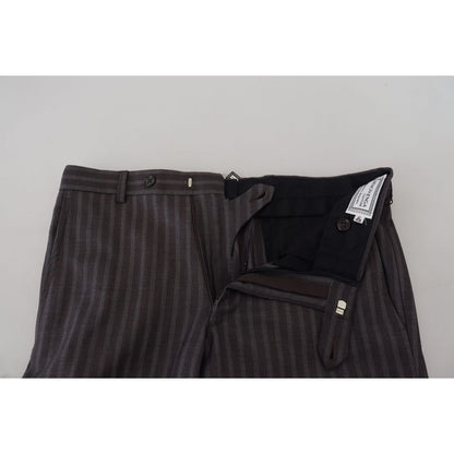 BENCIVENGA Brown Stripes Slim Fit Men Pants 1728,67345645728,BENCIVENGA,Brown,Clothing,IT48 | M,IT54 | XL,Jeans & Pants - Men - Clothing,Material: Cotton blend,Men,Men - Clothing,New with tags,Pants - Clothing,Skinny Pants - Pants - Clothing