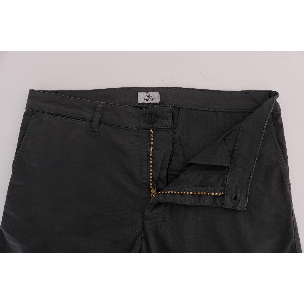 GF Ferre Gray Cotton Stretch Chinos Pants
