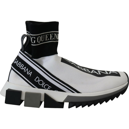 Dolce & Gabbana Chic Black and White Sorrento Slip-On Sneakers Dolce & Gabbana Black