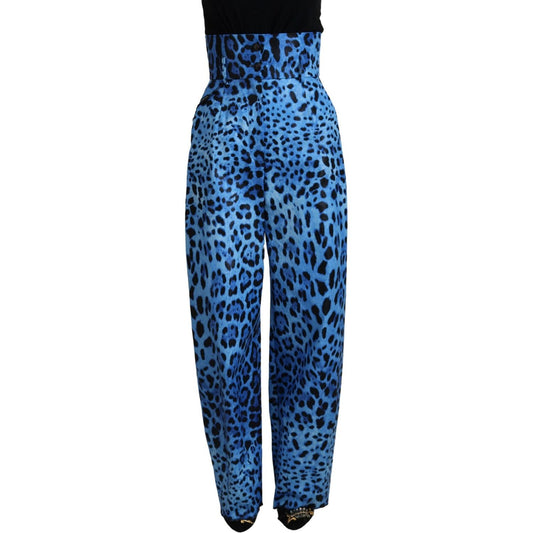 Dolce & Gabbana Elegant High Waist Straight Pants Dolce & Gabbana Dark Slate Gray