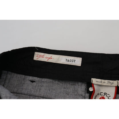 CYCLE Black Cotton Baggy High Waist Women Pants