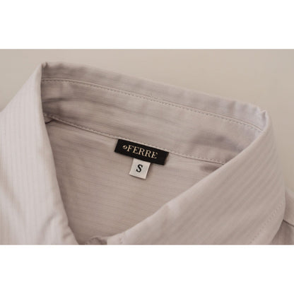 Ferre Light Gray Stripes Cotton Sleeveless Collared Top 1728,67345645728,Clothing,Ferre,Gray,IT40|S,Material: 100% Cotton,New with tags,Sleeveless - T-Shirts - Clothing,T-Shirts - Clothing,Tops & T-Shirts - Women - Clothing,Women,Women - Clothing