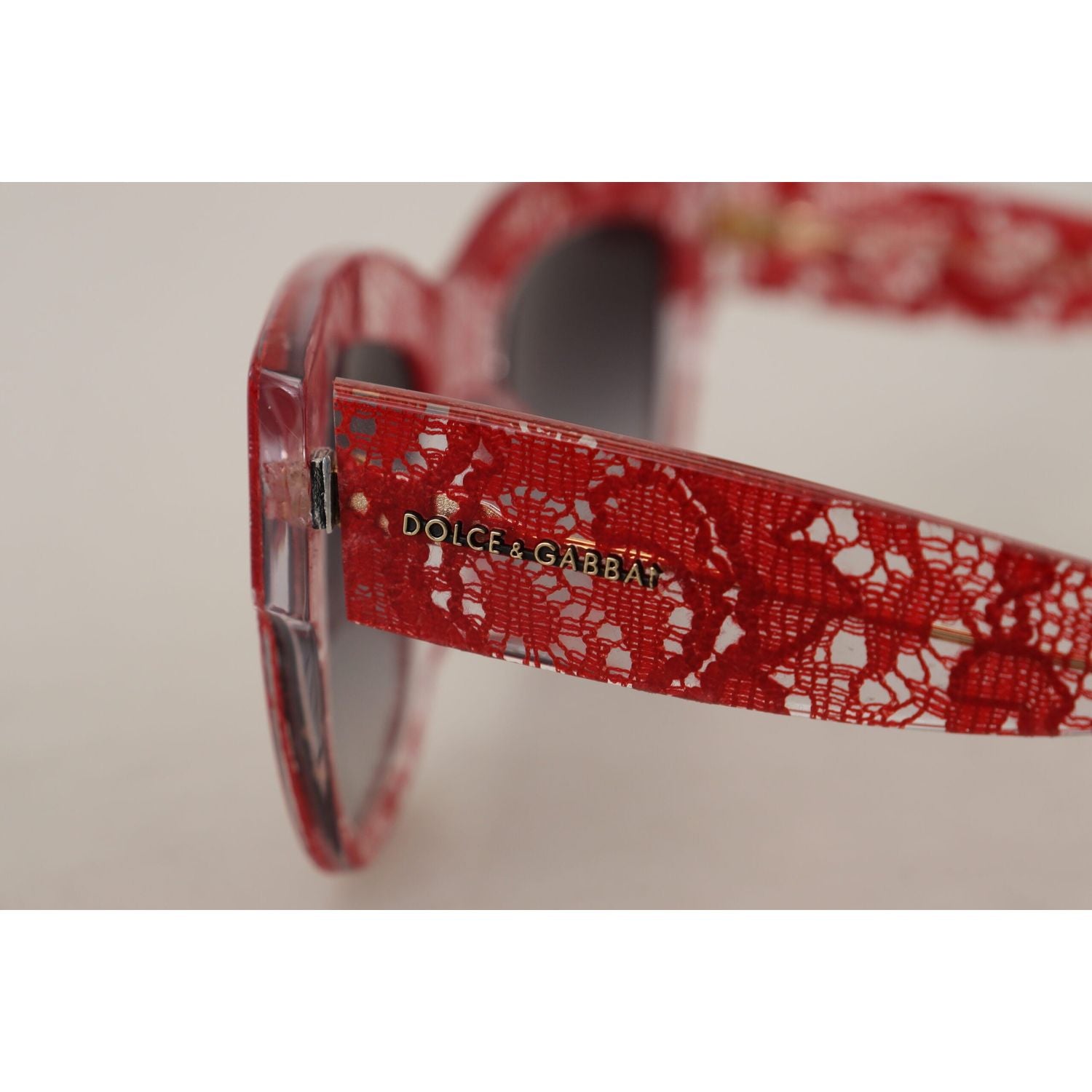 Dolce & Gabbana Red DG4231F Lace Acetate Rectangle Shades Sunglasses