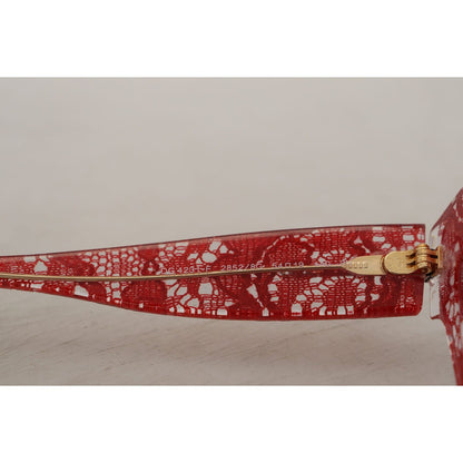 Dolce & Gabbana Red DG4231F Lace Acetate Rectangle Shades Sunglasses