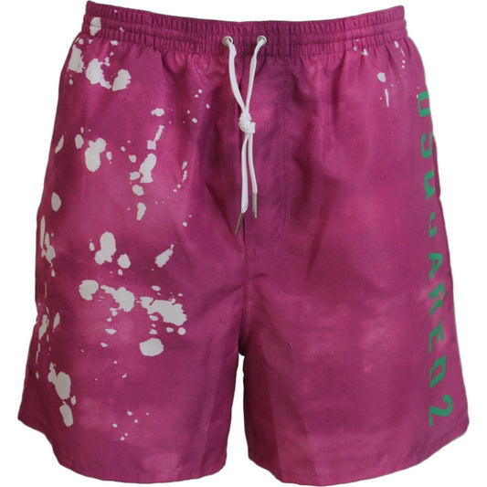 Dsquared² Pink Tie Dye Logo Men Beachwear Shorts Swimwear 1728,67345645728,Clothing,Dsquared²,IT48 | M,Material: 100% Polyester,Men,Men - Clothing,New with tags,Pink,Swim Shorts - Swimwear - Clothing,Swimwear - Clothing,Swimwear - Men - Clothing