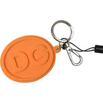 Dolce & Gabbana Orange Rubber DG Logo Gold Brass Metal Keychain SMY101167