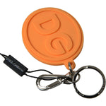 Dolce & Gabbana Orange Rubber DG Logo Gold Brass Metal Keychain SMY101167