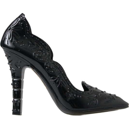 Dolce & Gabbana Elegant Black Crystal Cinderella Pumps Dolce & Gabbana Dark Slate Gray