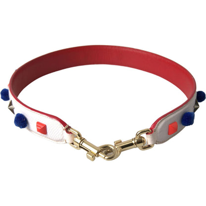 Dolce & Gabbana White Leather Studded Bag Shoulder Strap Dolce & Gabbana