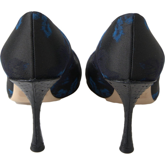 Dolce & Gabbana Elegant Blue Crystal Embellished Pumps Dolce & Gabbana Dark Slate Gray