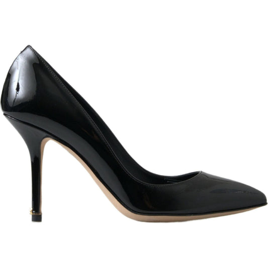 Dolce & Gabbana Elegant Patent Leather Heels Pumps Dolce & Gabbana Black