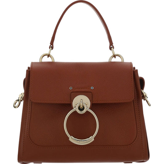 Chloé Elegant Sepia Brown Calfskin Shoulder Handbag Chloé Saddle Brown