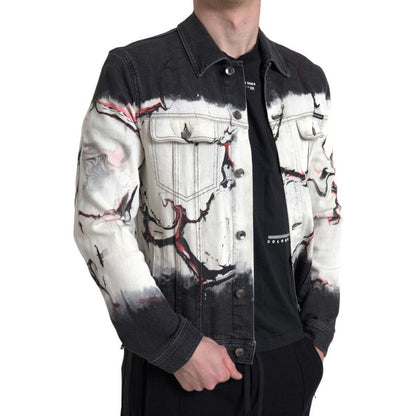 Dolce & Gabbana Multicolor Cotton Collared Denim Jacket
