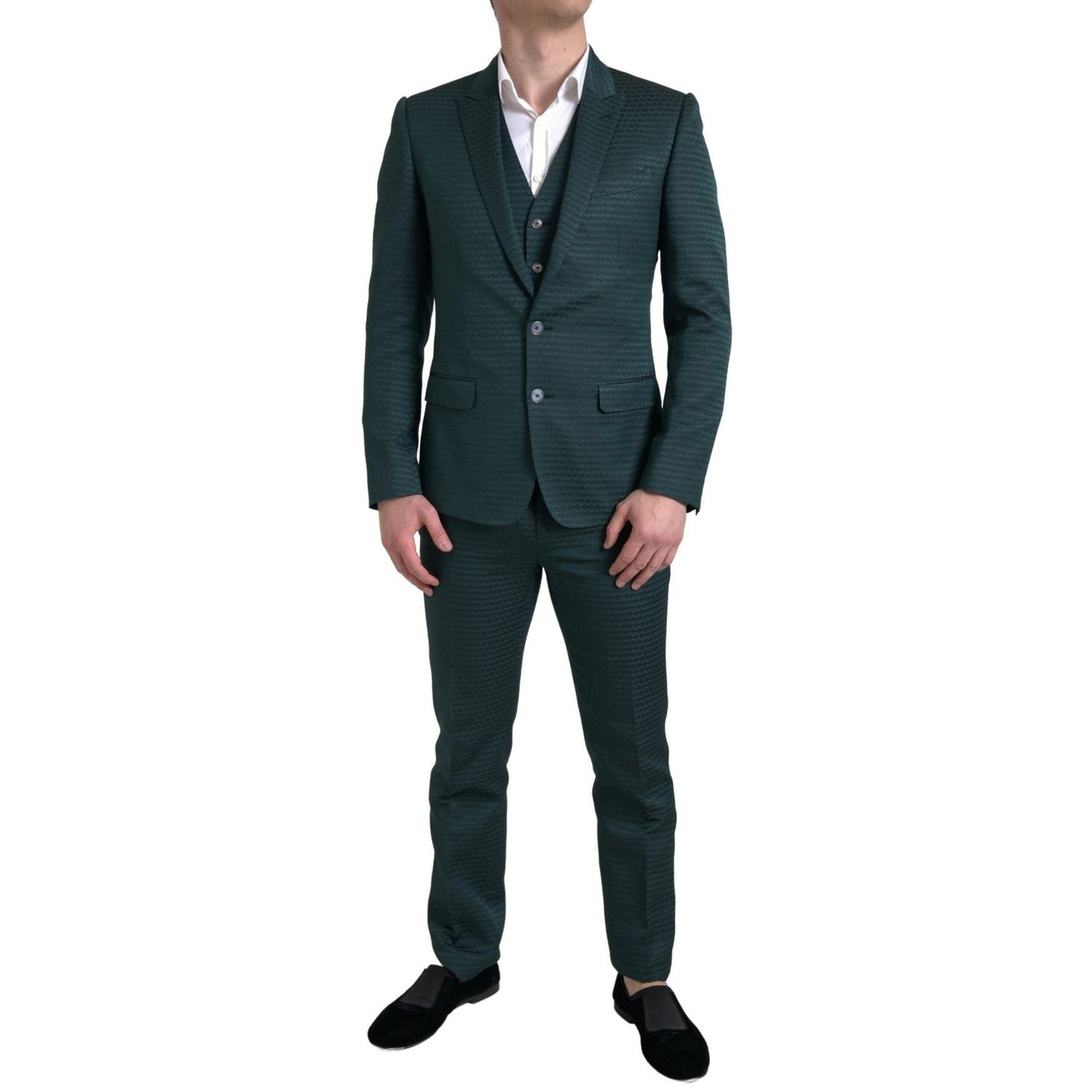 Dolce & Gabbana Green 3 Piece Single Breasted MARTINI Suit