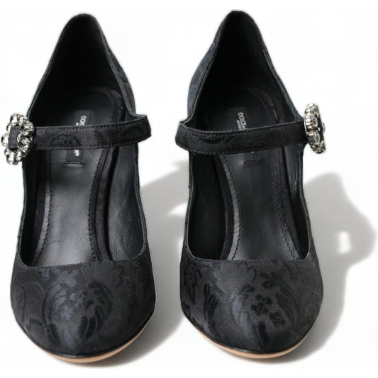 Dolce & Gabbana Chic Black Brocade Mary Janes Pumps Dolce & Gabbana Dark Slate Gray