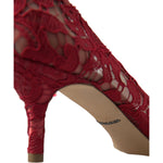 Dolce & Gabbana Radiant Red Lace Heels with Crystals Dolce & Gabbana Saddle Brown