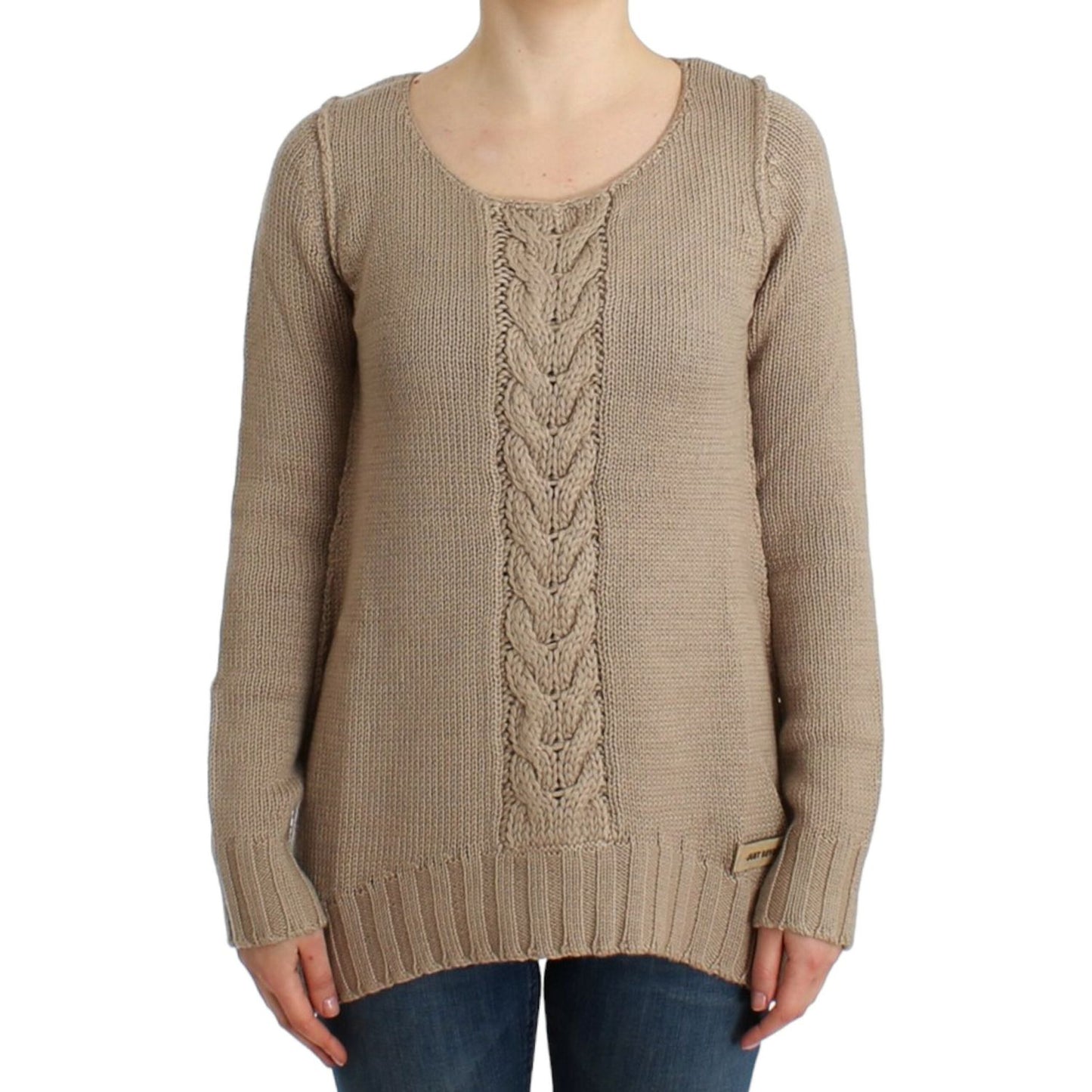 Cavalli Beige knitted wool sweater 1728,50% Acrylic,67345645728,Beige,Cavalli,Clothing,IT38|XS,IT42|M,IT44|L,Material: 50% Wool,New with tags,Sweaters - Clothing,Sweaters - Women - Clothing,Sweatshirts - Sweaters - Clothing,Women,Women - Clothing