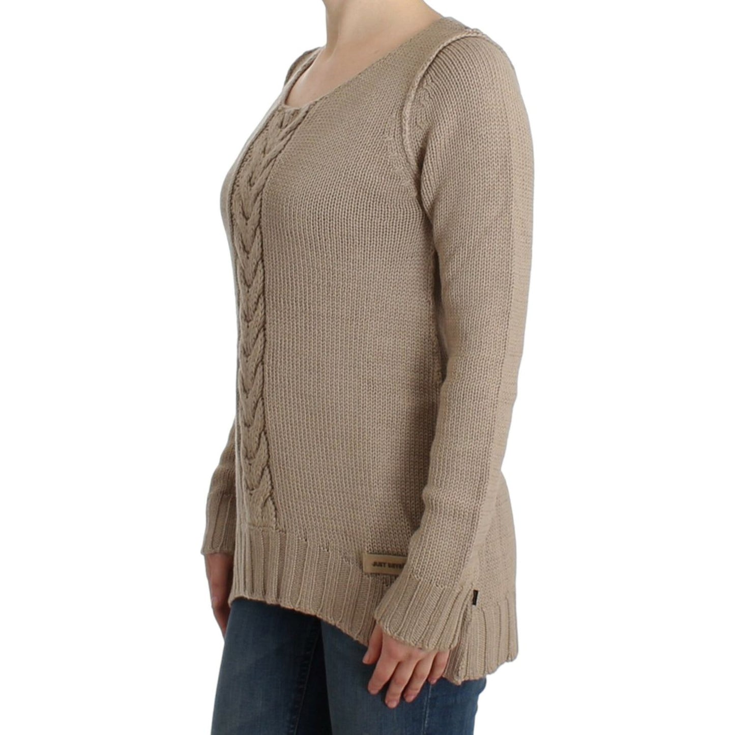 Cavalli Beige knitted wool sweater 1728,50% Acrylic,67345645728,Beige,Cavalli,Clothing,IT38|XS,IT42|M,IT44|L,Material: 50% Wool,New with tags,Sweaters - Clothing,Sweaters - Women - Clothing,Sweatshirts - Sweaters - Clothing,Women,Women - Clothing