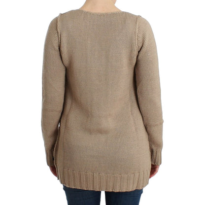 Cavalli Beige knitted wool sweater 1728,50% Acrylic,67345645728,Beige,Cavalli,Clothing,IT38|XS,IT42|M,IT44|L,Material: 50% Wool,New with tags,Sweaters - Clothing,Sweaters - Women - Clothing,Sweatshirts - Sweaters - Clothing,Women,Women - Clothing