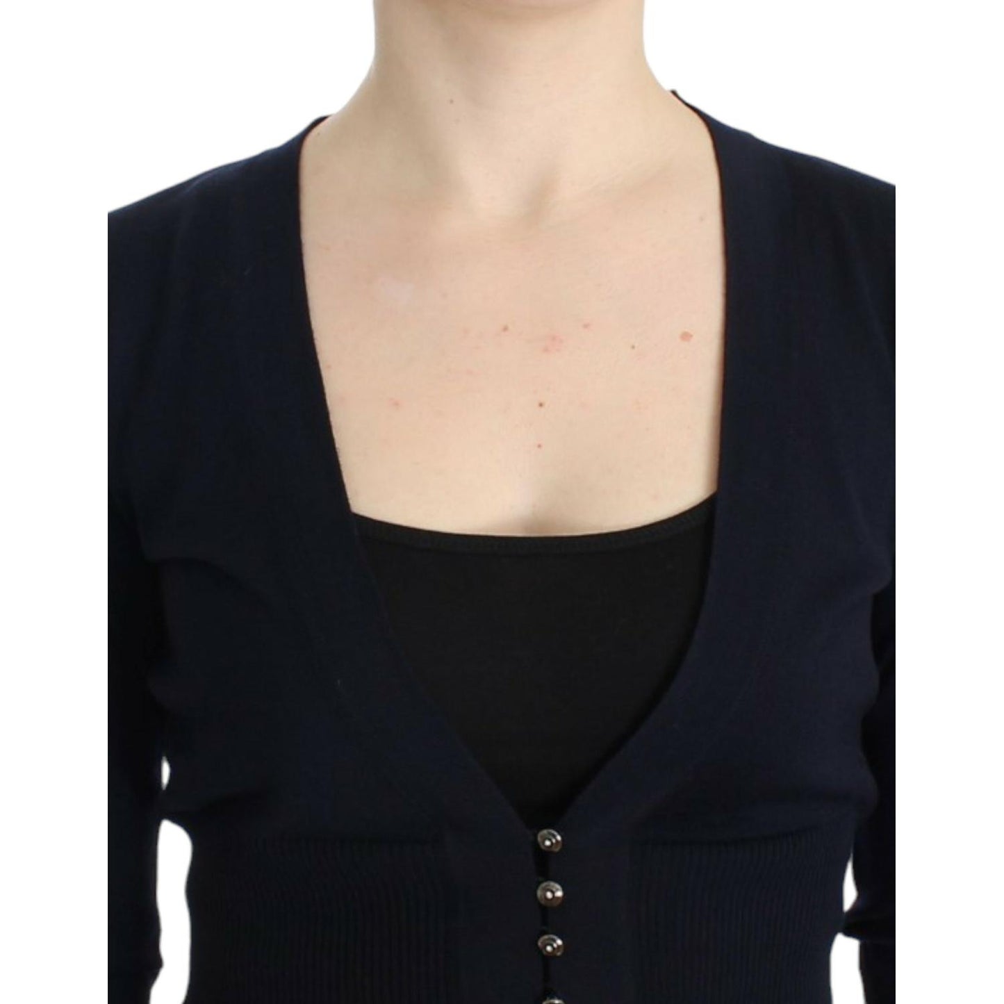 Cavalli Black cropped wool cardigan 1728,67345645728,Black,Cardigans - Sweaters - Clothing,Cavalli,Clothing,IT46|XL,IT48|XXL,Material: 100% Virgin Wool,New with tags,Sweaters - Clothing,Sweaters - Women - Clothing,Women,Women - Clothing