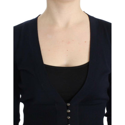 Cavalli Black cropped wool cardigan 1728,67345645728,Black,Cardigans - Sweaters - Clothing,Cavalli,Clothing,IT46|XL,IT48|XXL,Material: 100% Virgin Wool,New with tags,Sweaters - Clothing,Sweaters - Women - Clothing,Women,Women - Clothing