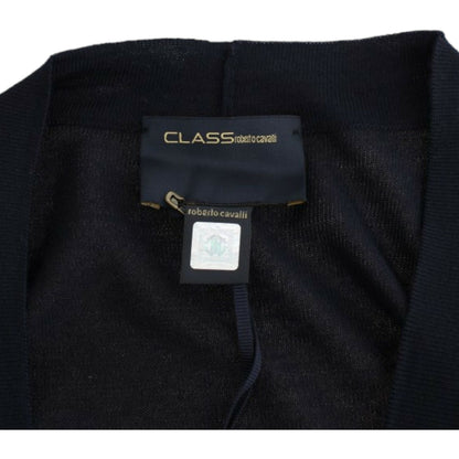 Cavalli Black cropped wool cardigan 1728,67345645728,Black,Cardigans - Sweaters - Clothing,Cavalli,Clothing,IT46|XL,IT48|XXL,Material: 100% Virgin Wool,New with tags,Sweaters - Clothing,Sweaters - Women - Clothing,Women,Women - Clothing