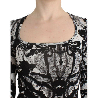 Cavalli Black Printed Sheath Dress 10% Elastane,1728,67345645728,Black,Cavalli,Clothing,Dresses - Clothing,Dresses - Women - Clothing,IT38|XS,IT42|M,IT44|L,Longsleeve - Dresses - Clothing,Material: 90% Viscose,Midi - Dresses - Clothing,New with tags,Patte