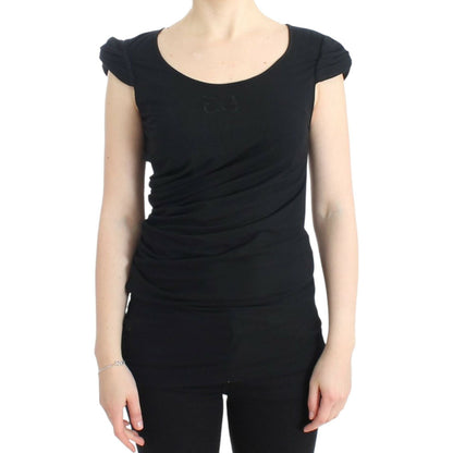 Cavalli Black Cotton Top 13% Elastan,1728,67345645728,Black,Cavalli,Clothing,IT44|L,IT46|XL,Material: 87% Cotton,New with tags,T-Shirts - Clothing,T-Shirts - T-Shirts - Clothing,Tops & T-Shirts - Women - Clothing,Women,Women - Clothing