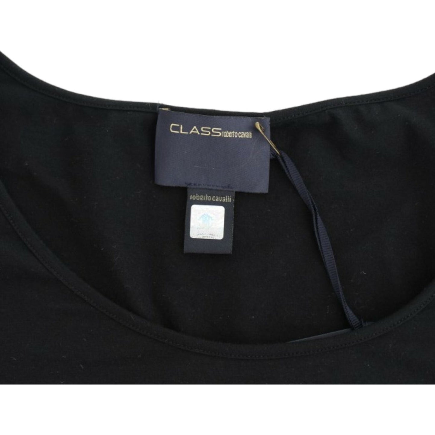 Cavalli Black Cotton Top 13% Elastan,1728,67345645728,Black,Cavalli,Clothing,IT44|L,IT46|XL,Material: 87% Cotton,New with tags,T-Shirts - Clothing,T-Shirts - T-Shirts - Clothing,Tops & T-Shirts - Women - Clothing,Women,Women - Clothing