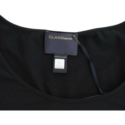 Cavalli Black Cotton Top 13% Elastan,1728,67345645728,Black,Cavalli,Clothing,IT44|L,IT46|XL,Material: 87% Cotton,New with tags,T-Shirts - Clothing,T-Shirts - T-Shirts - Clothing,Tops & T-Shirts - Women - Clothing,Women,Women - Clothing